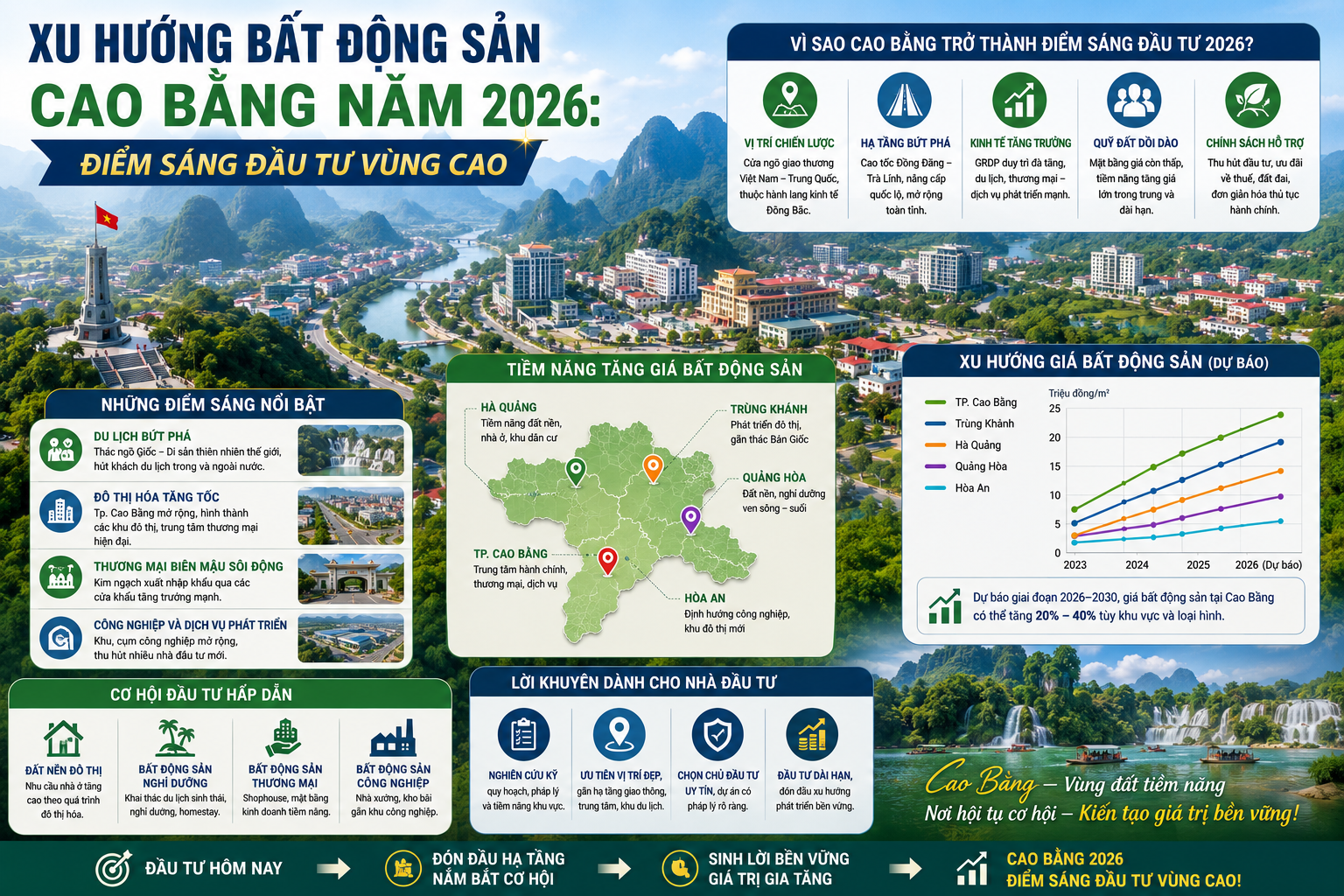 Xu hướng bất động sản Cao Bằng năm 2026: Điểm sáng đầu tư vùng cao